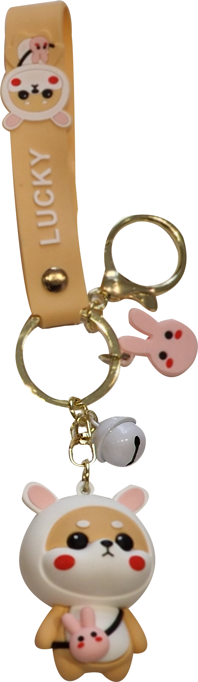 SHIBA KEYCHAIN WITH BUNNY COSTUME