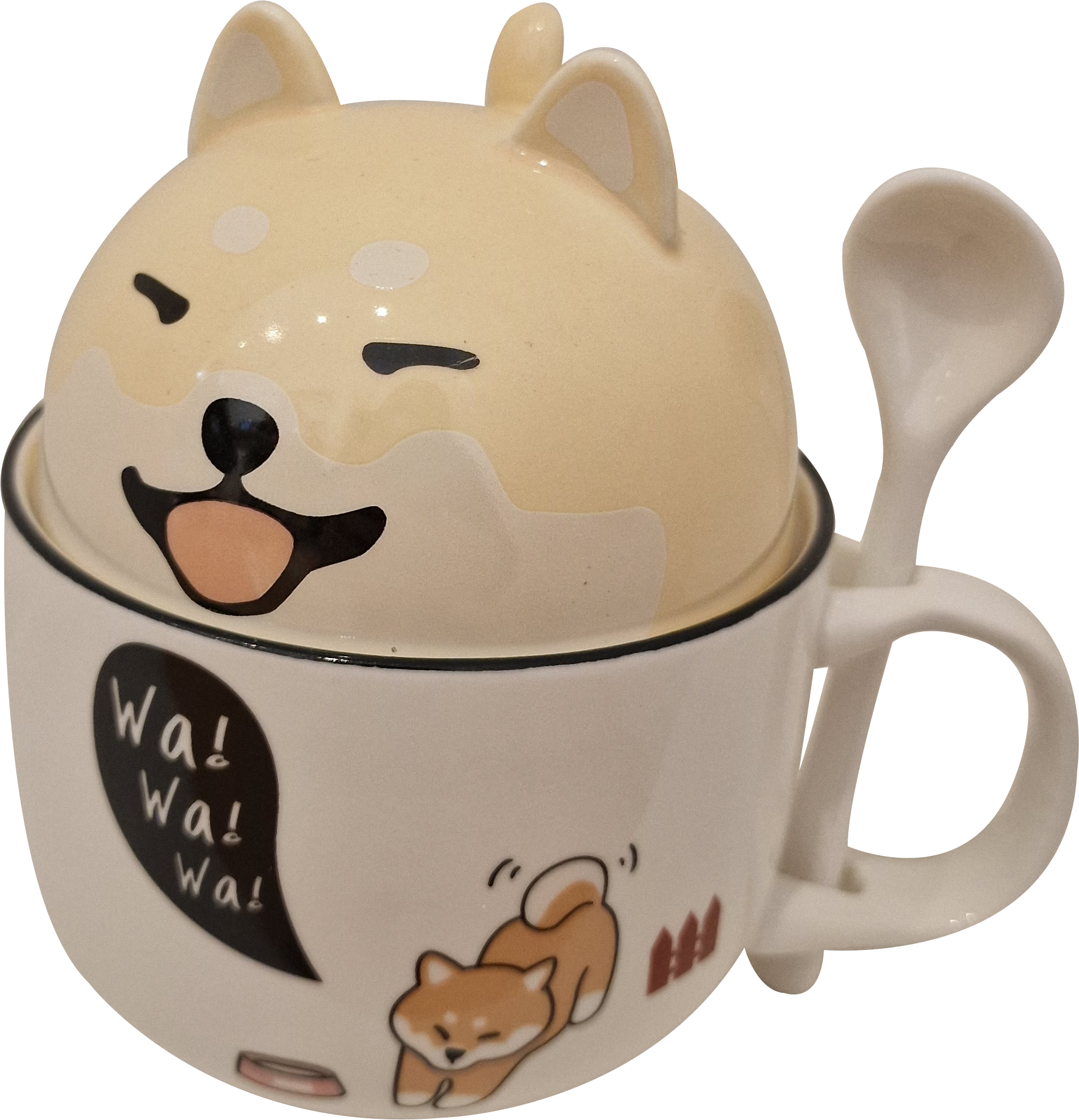 SHIBA INU CERAMIC MUG WITH SPOON